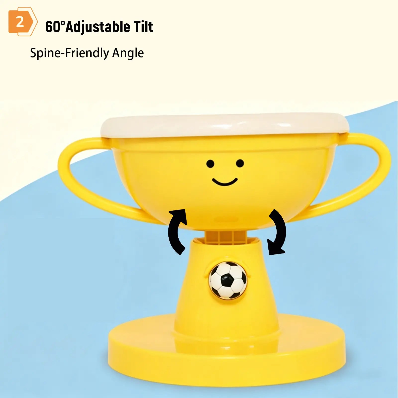 Trophy Shaped Raised Pet Food Bowl - Adjustable Tilted Ceramic Feeder, Neck-Friendly, Anti-Slip, for Cats & Small Medium Dogs