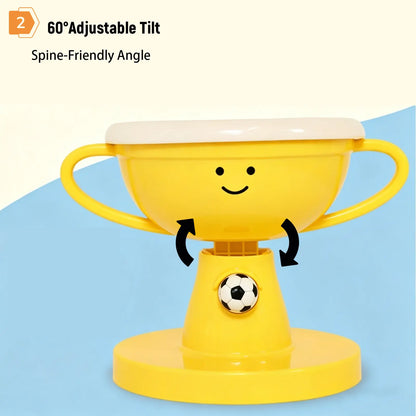 Trophy Shaped Raised Pet Food Bowl - Adjustable Tilted Ceramic Feeder, Neck-Friendly, Anti-Slip, for Cats & Small Medium Dogs