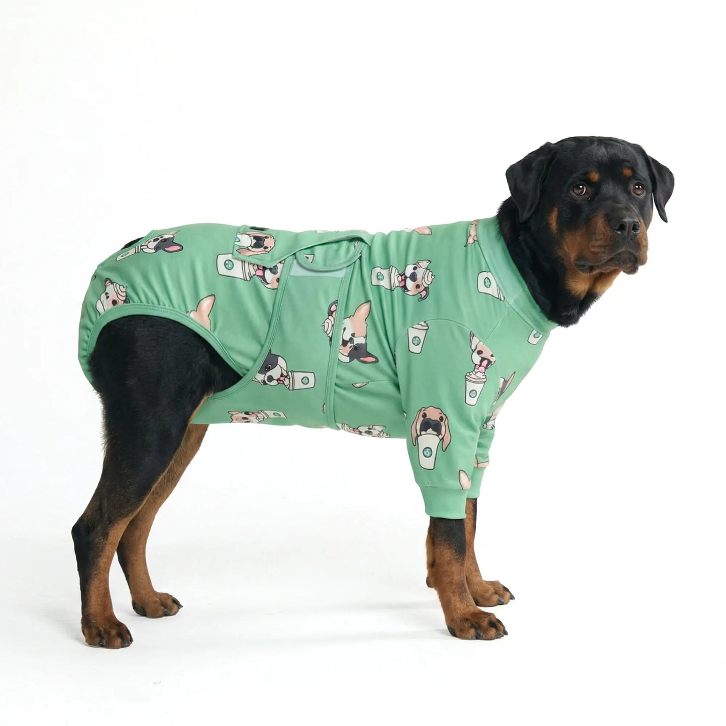 Spark Paws Dog Surgery Recovery Suit – Dog Recovery Suit after Surgery, Anti-Lick Dog Onesie, Abdominal Wound Protector, Soft Cone Alternative for Spay Neuter Male Female Pet Recovery - Donuts - S