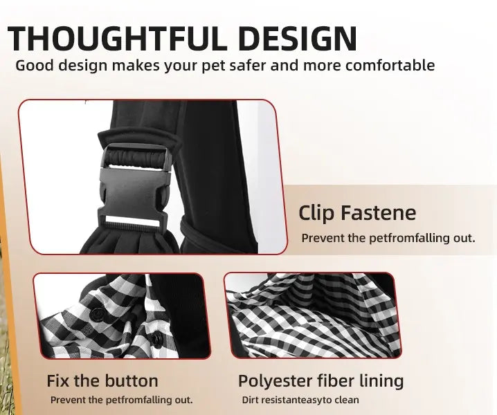 Small & Medium Pet Dog Carrier Sling Cat Bag- Reversible Puppy Carrier Purse with Storage Pocket, Hand-Free Dog Sling Carrier for Carry Small Dogs and Cats, Travel Safety Harness, Dog and Cat Harness Latest for Daily Pet Travel