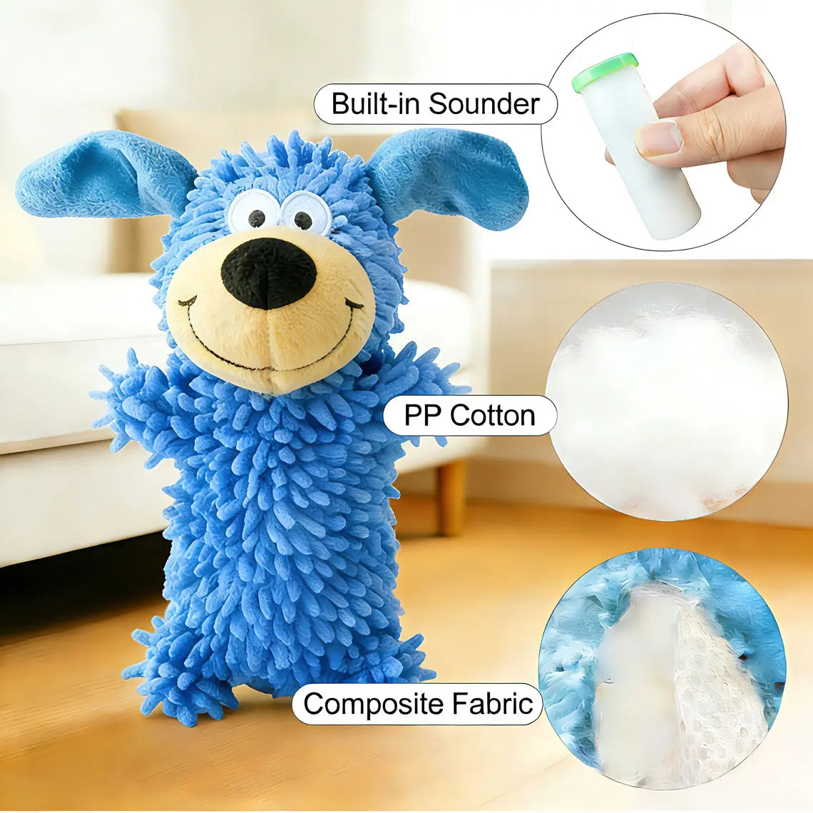 Interactive Blue Dog Toy for Dental Care and Boredom Relief - Ideal Christmas Gift for Dogs