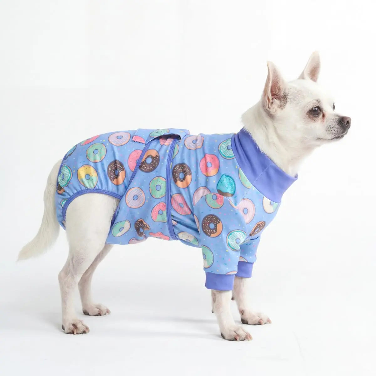 Spark Paws Dog Surgery Recovery Suit – Dog Recovery Suit after Surgery, Anti-Lick Dog Onesie, Abdominal Wound Protector, Soft Cone Alternative for Spay Neuter Male Female Pet Recovery - Donuts - S
